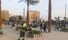 رفع كفاءة منظومة النظافة بميدان التحرير 