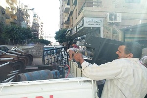 حملات رفع إشغالات بمنطقة تقسيم عمر بن الخطاب