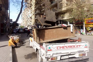 رفع إشغالات من شوارع وسط البلد