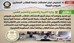 حقيقة تخصيص لجان امتحانات خاصة للطلاب المصابين بفيروس كورونا