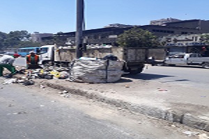 متابعة اعمال النظافة بالحي 