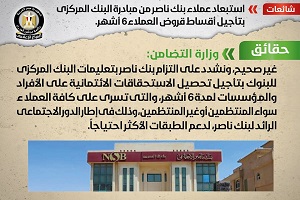 حقيقة استبعاد عملاء بنك ناصر من مبادرة تأجيل الأقساط 6 أشهر