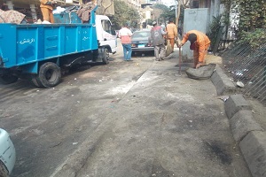 متابعة أعمال النظافة بشوارع الدرب الأحمر