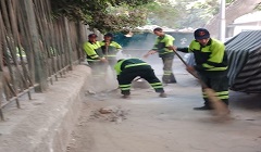 متابعة أعمال النظافة بنطاق الحي 