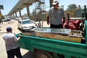 حمله لرفع الاشغالات وازاله الحواجز الحديدية بالحي