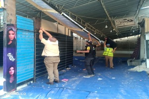 حمله لإزالة معرضين مخالفين بدون تراخيص بحي حلوان