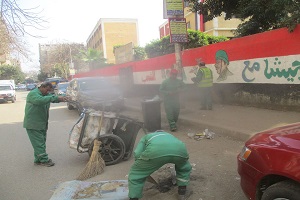 متابعة أعمال النظافة اليومية 