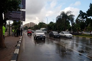 تفقد السيد المحافظ لأماكن تجمعات مياه الأمطار