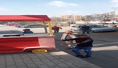 الحي يتصدى للاشغالات المخالفه من الطريق الدائري