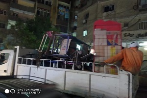 حملة اشغالات مسائيه لضبط المخالفات ببعض شوارع الحي