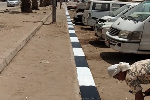 عمل دهانات ارصفة وبردورات بالجهود الذاتية بالحي