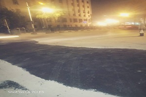 ترميم الأجزاء المتهالكة بشارع القصر العيني