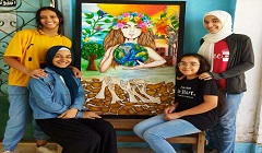 طلاب القاهرة يرسمون لوحات عن أخطار التلوث ضمن فعاليات مؤتمر المناخ