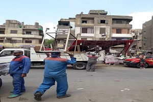 حملات لرفع الاشغالات وإعادة الانضباط لعدد من شوارع الحي