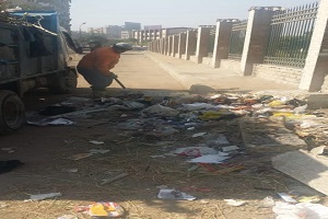 متابعة اعمال النظافة والتجريد للعديد من المناطق والشوارع