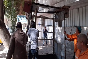 إزالة إشغالات كشك تعوق حركة المرور